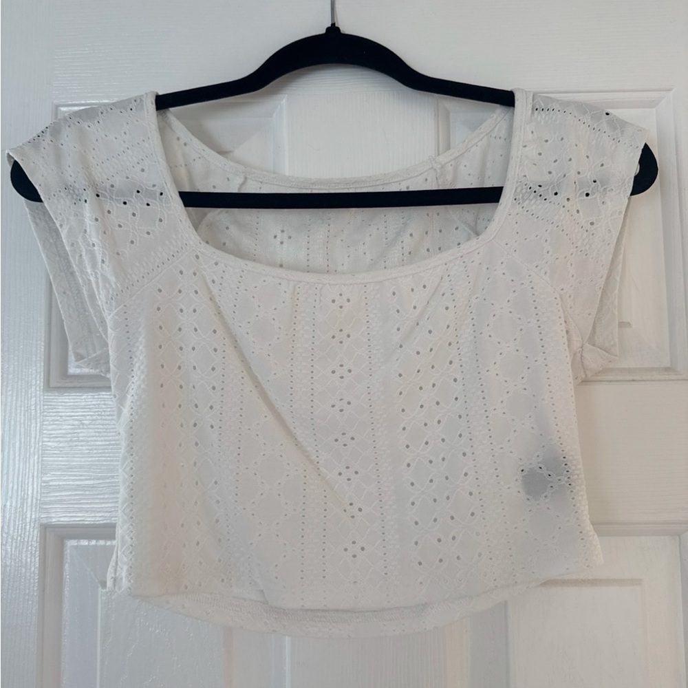 Lace eyelet crop top